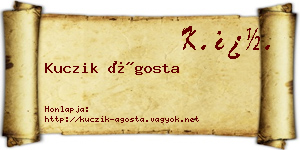Kuczik Ágosta névjegykártya